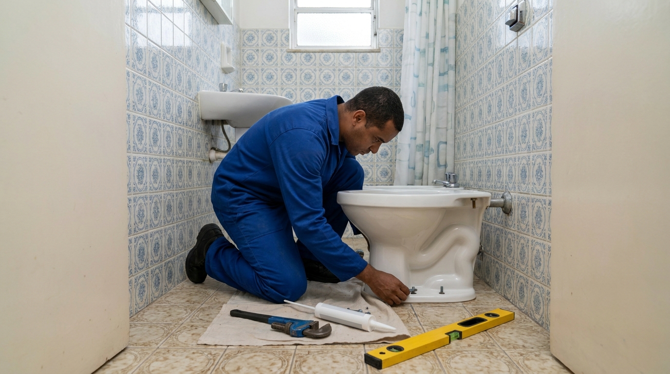 Instalação de vaso sanitário residencial em Chapecó‑SC